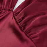 Backless Tie Up Solid Color Maxi Dress GWSD-1993425