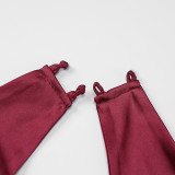 Backless Tie Up Solid Color Maxi Dress GWSD-1993425