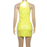 Solid Color Sleeveless Zipper Mini Dress DLSF-K25D70152