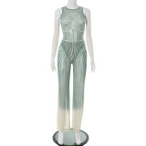 Print O Neck Sleeveless Two Piece Pants Set GSZM-C25ST047