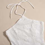 Solid Color Halterneck Backless Mini Dress GNZD-32293DBY