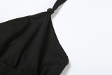 Deep V Neck Backless Sling Romper XEF-K25K70687