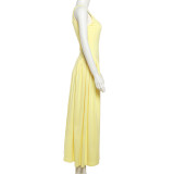 Sleeveless Square Neck Solid Maxi Dress XEF-K24D69835