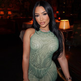 Print O Neck Sleeveless Two Piece Pants Set GSZM-C25ST047