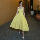Sleeveless Square Neck Solid Maxi Dress XEF-K24D69835