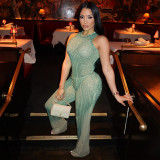 Print O Neck Sleeveless Two Piece Pants Set GSZM-C25ST047