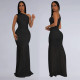 Solid Color Slash Shoulder Maxi Dress BY-7370