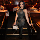 Print O Neck Sleeveless Two Piece Pants Set GSZM-C25ST047