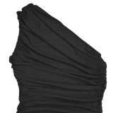 Solid Color Slash Shoulder Maxi Dress BY-7370
