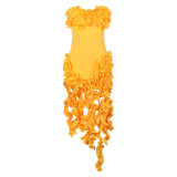 Sexy Solid Color Off Shoulder Ruffle Mini Dress AIL-262