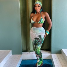 Printed Bikini Swimsuit 3 Piece Set Without Headscarf CYA-901773