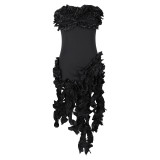 Sexy Solid Color Off Shoulder Ruffle Mini Dress AIL-262