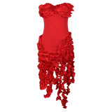 Sexy Solid Color Off Shoulder Ruffle Mini Dress AIL-262