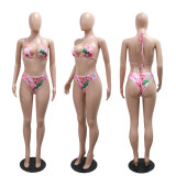 Printed Bikini Swimsuit 3 Piece Set Without Headscarf CYA-901773