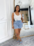 Solid Color Drawstring Casual Shorts SFY-735