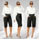 Casual Leather Solid Color Fifth Pants LSD-2400