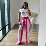 Color Block Patchwork Loose Straight Pants LSD-2490