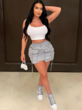 Zipper Solid Color Sexy Mini Skirt LSD-2424