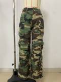Camouflage Print Straight Pants LSD-24471