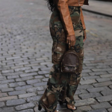 Camouflage Print Straight Pants LSD-24471