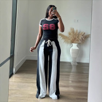Color Block Patchwork Loose Straight Pants LSD-2490