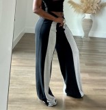 Color Block Patchwork Loose Straight Pants LSD-2490