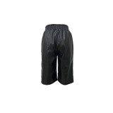Casual Leather Solid Color Fifth Pants LSD-2400
