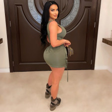 Zipper Solid Color Sexy Mini Skirt LSD-2424