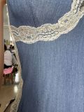 Lace Patchwork Sling Split Mini Dress GFCF-1366