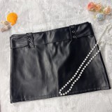 Retro Sexy Low Waist PU Leather Nightclub Skirt GPBY-SK716