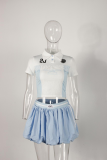 Lace Lace Letter Print Two Piece Skirts Suit YWXS-K25L10