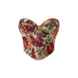 Sexy Print Tie Up Wrap Chest Tops GPBY-6326