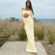 Solid Color Long Sleeve Mesh Maxi Dress XEF-K25D71346