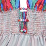Sexy Sling Backless Colorful Print Maxi Dress BY-7377