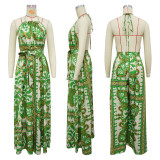 Print Sleeveless Backless Maxi Dress YF-20162