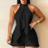 Solid Color Sleeveless Backless Romper YF-20205