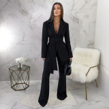 Long Sleeve Solid Color Blazer Two Piece Pants Set YF-20086