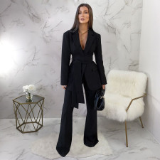 Long Sleeve Solid Color Blazer Two Piece Pants Set YF-20086