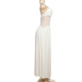 Solid Color Halterneck Solid Color Maxi Dress XEF-K25D71126