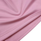 Plus Size V Neck Flare Sleeve Solid Color Midi Dress GMLF-3333