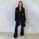 Long Sleeve Solid Color Blazer Two Piece Pants Set YF-20086