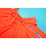 Solid Color Slash Neck Backless Split Maxi Dress YF-20195