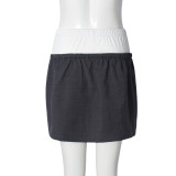 Fashion Contrast Color Half Body Skirt GFRT-41888SBG