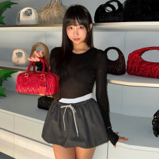 Fashion Contrast Color Half Body Skirt GFRT-41888SBG