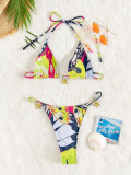 Sexy Print Backless Print Bikinis 2 Piece Swimsuit CASF-6790