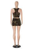 Fashion Print Tank Tops Two Piece Skirts Set GXYF-0475
