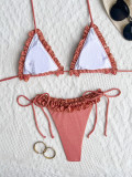 Solid Color Backless Strappy Bikinis Swimsuit CASF-6607