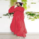 Solid Color Ruffles Shawl Coat OD-8744