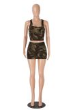 Fashion Print Tank Tops Two Piece Skirts Set GXYF-0475