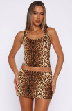 Fashion Print Tank Tops Two Piece Skirts Set GXYF-0475